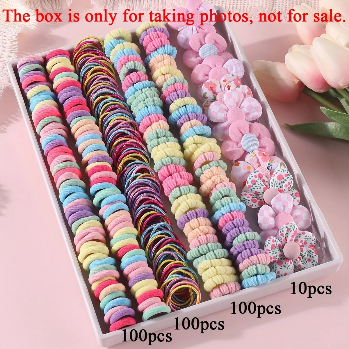 310pcs Hair Accessories Set for Women Colorful Elastic Hair Ties Printed Flowers Hair Bands Girls Sweet Rubber Bands Headbands