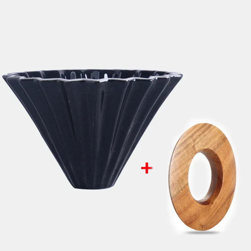 StepUp Coffee Origami Ceramic Pour Over Dripper, Handmade Cone Brewer-15