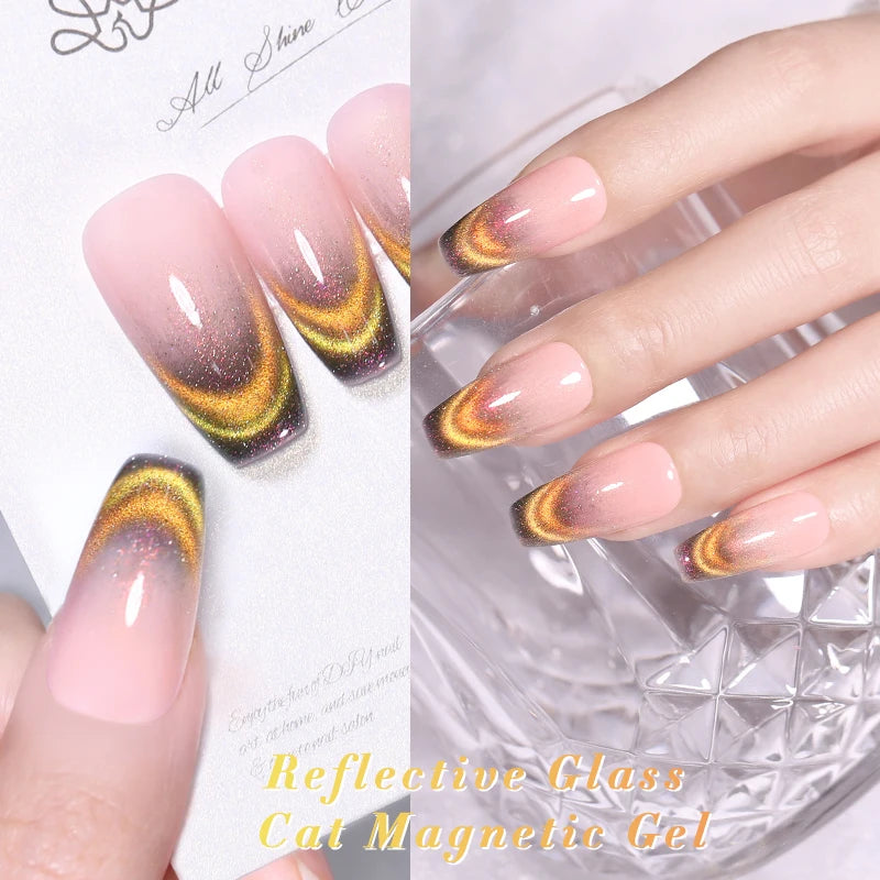 BORN PRETTY 10ml Rainbow Auroras Cat Magnetic Gel Nail Polish Holographics Nail Gel for Manicure Design Varnis Semi Permanent