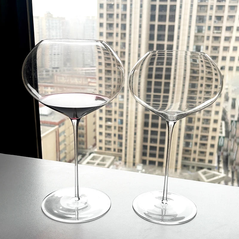 940ML/700ML Ultra-thin Large Capacity Peach Heart high-Footed Glass Burgundy Wine Glass Crystal Glass High-footed Red Wine Glass