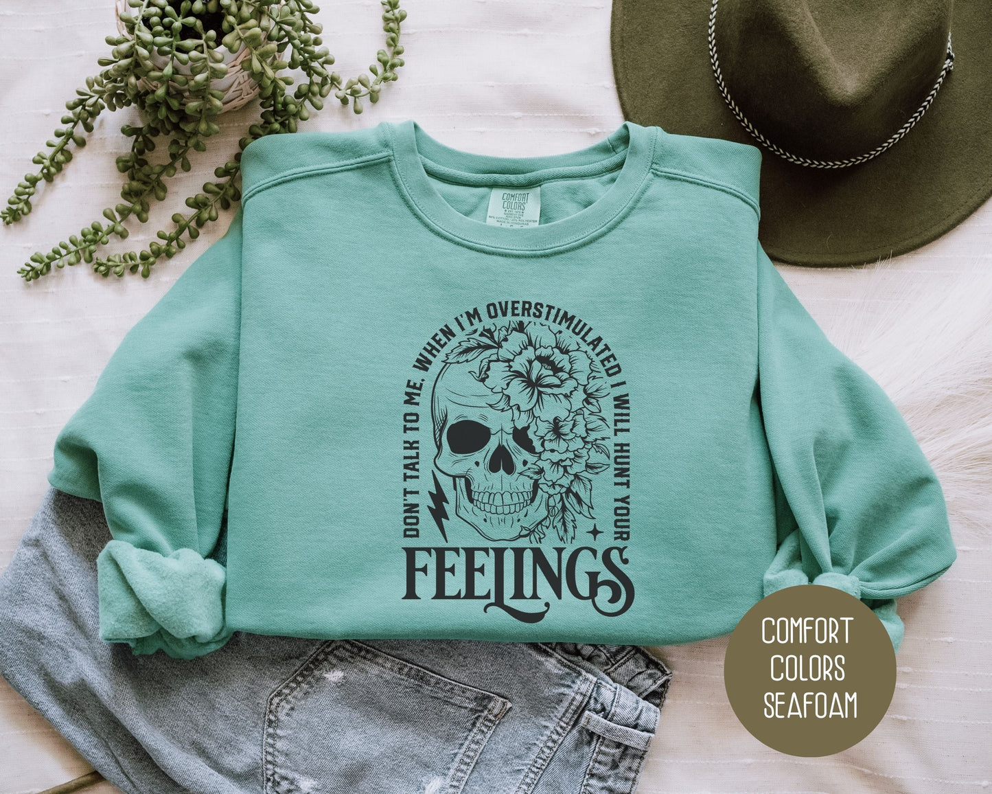 Don't Talk To Me When I'm Overstimulated Comfort Colors Sweatshirt-6