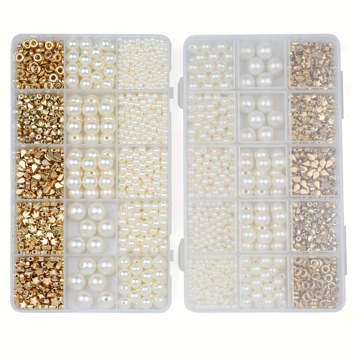1240PCS 10x17mm CCB Imitation Pearl Acrylic Spacer Beads – DIY Jewelry Making Kit for Bracelets, Necklaces & Craft Accessories