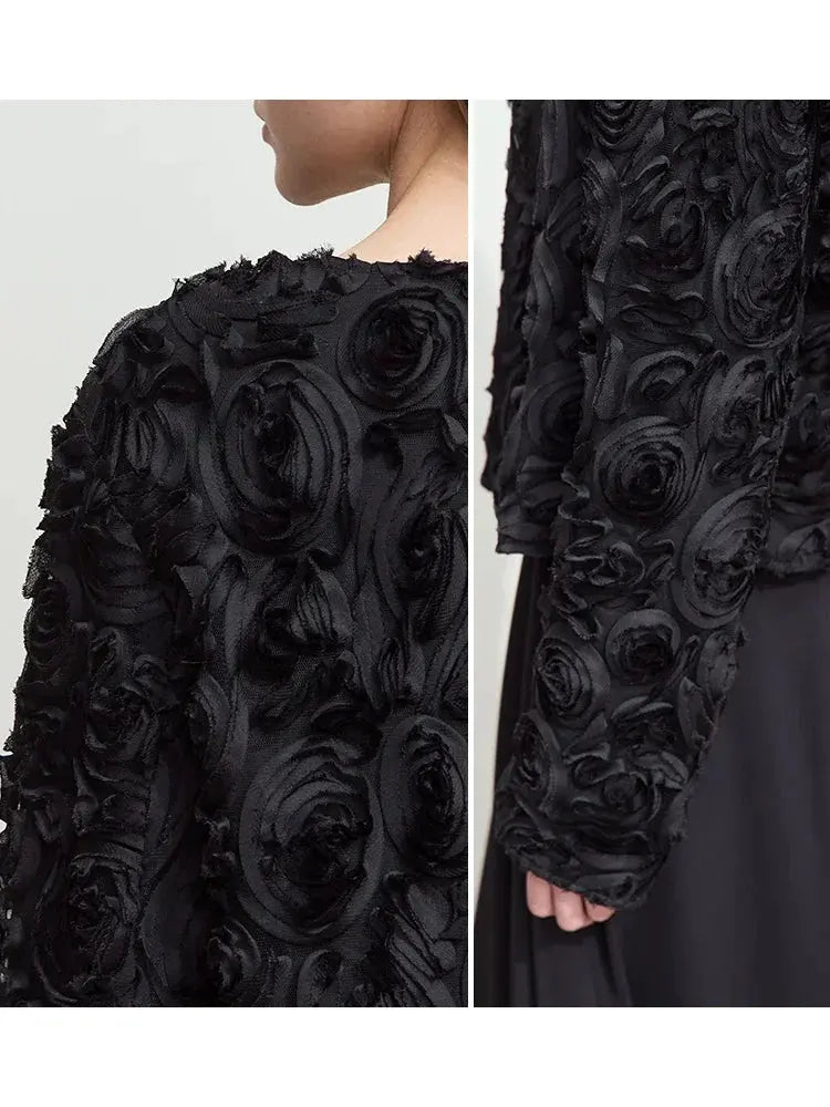 Elegant Floral Embellished Short Jacket