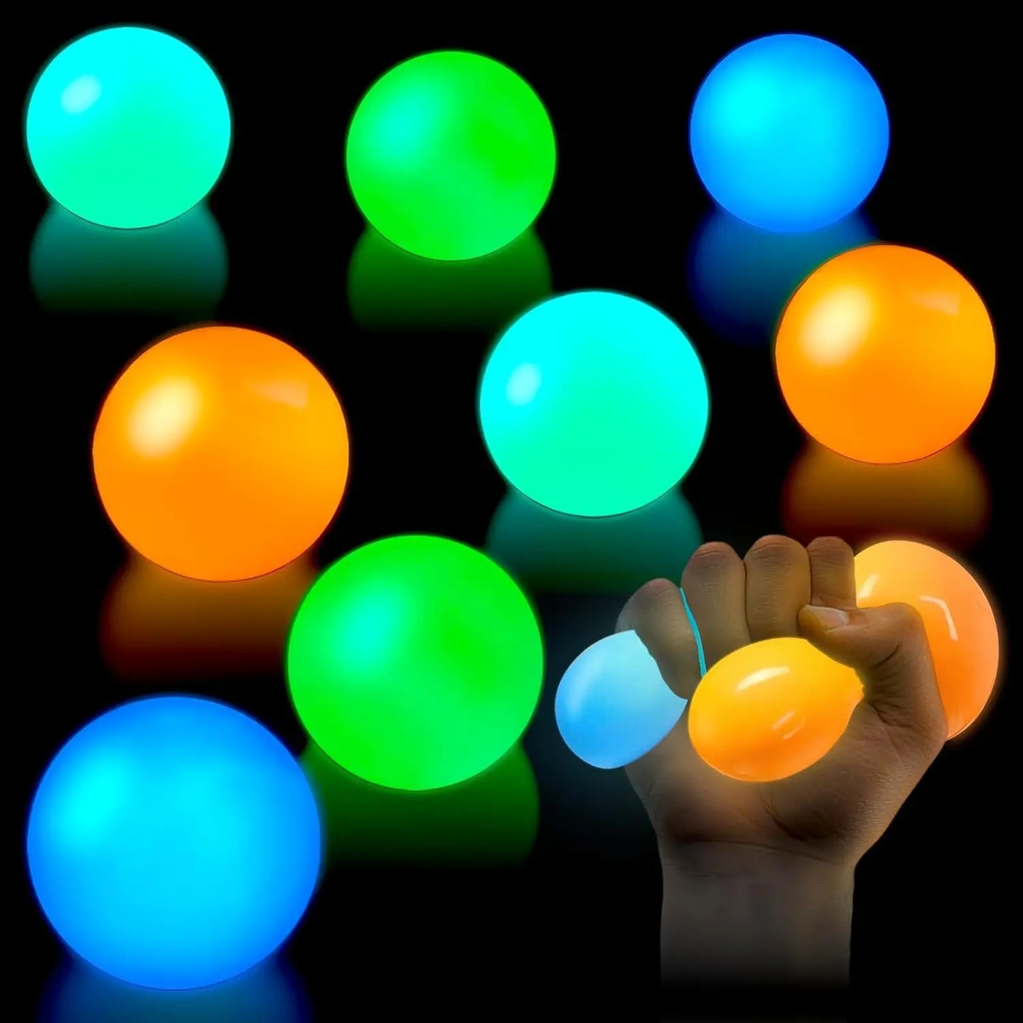 Glow in The Dark Sticky Balls | Squishy Stress Relief Sensory Fidget Toys