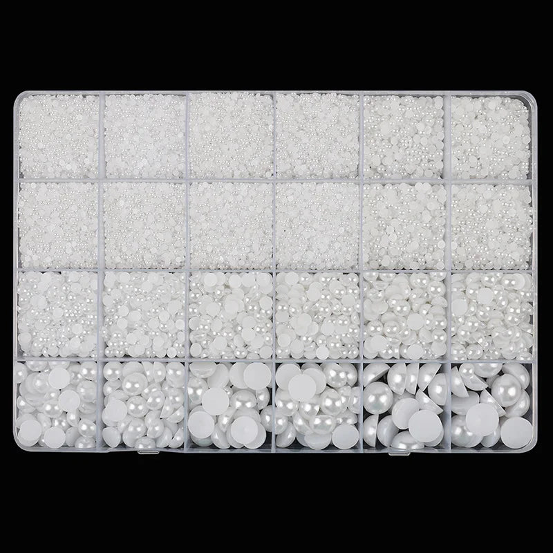 2500pcs Glass Crystal Diamond Flat Bottom Rhinestones Nail Art Decorations 21 Grid Box Nails Accessories Set With 1 Pick Up Pen