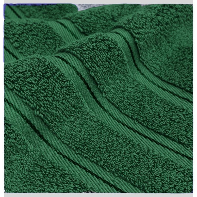 High Quality 100%Cotton Towel Set Bundle,Solid Dark Green Hand+Face+Bath Towel,Soft Absorbent Washcloth For Hotel Home Gift 3pcs