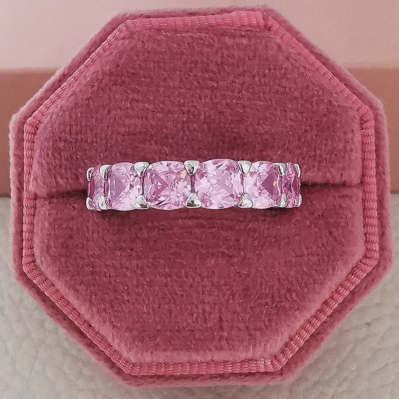 2022 Eternity Diamond Ring 925 Sterling silver Engagement Wedding Band Rings for Women Men Promise Birthday Party Jewelry Gift