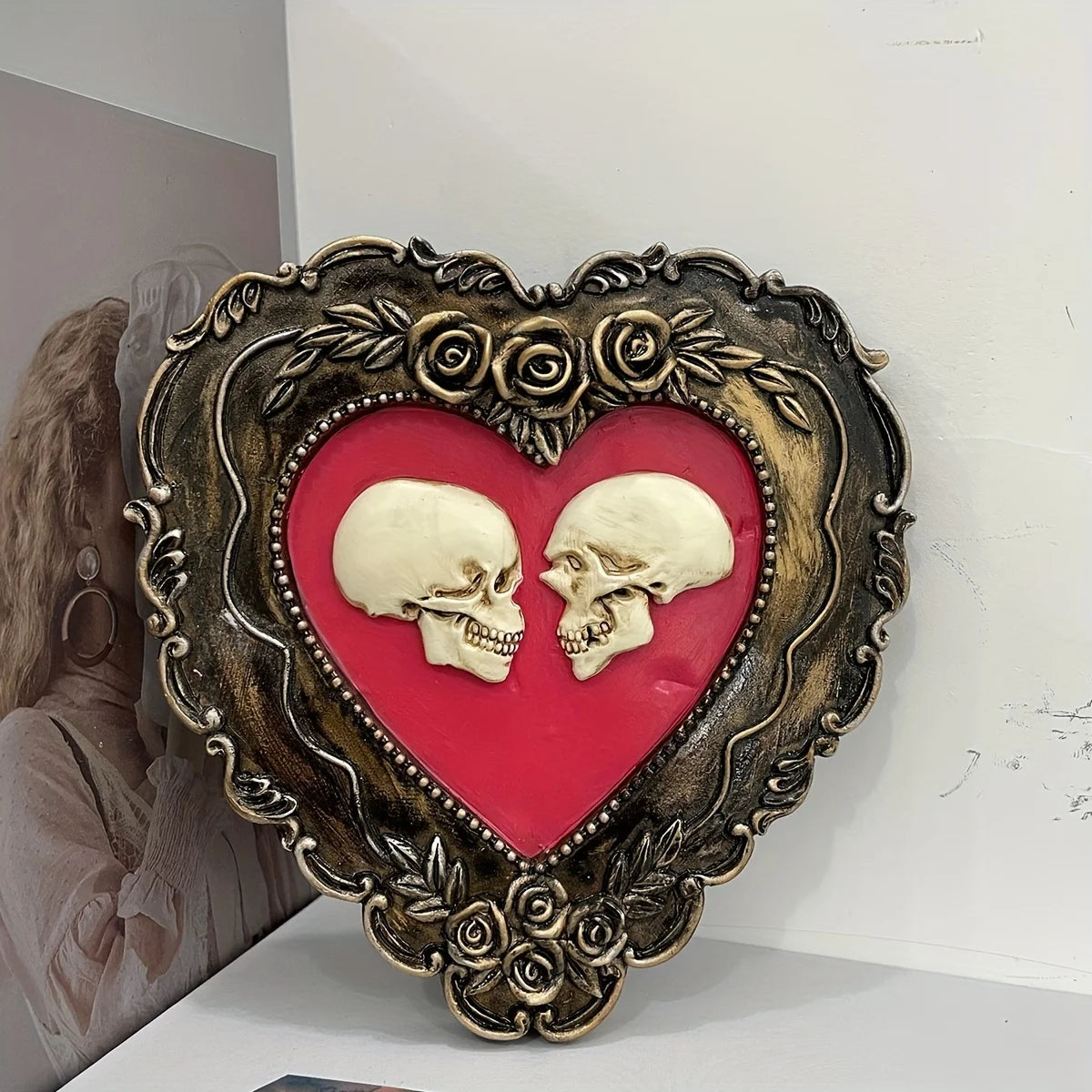 Love Statue Skull Statue Skull Heart For Wedding Party Decoration Halloween Decoration Home Decoration