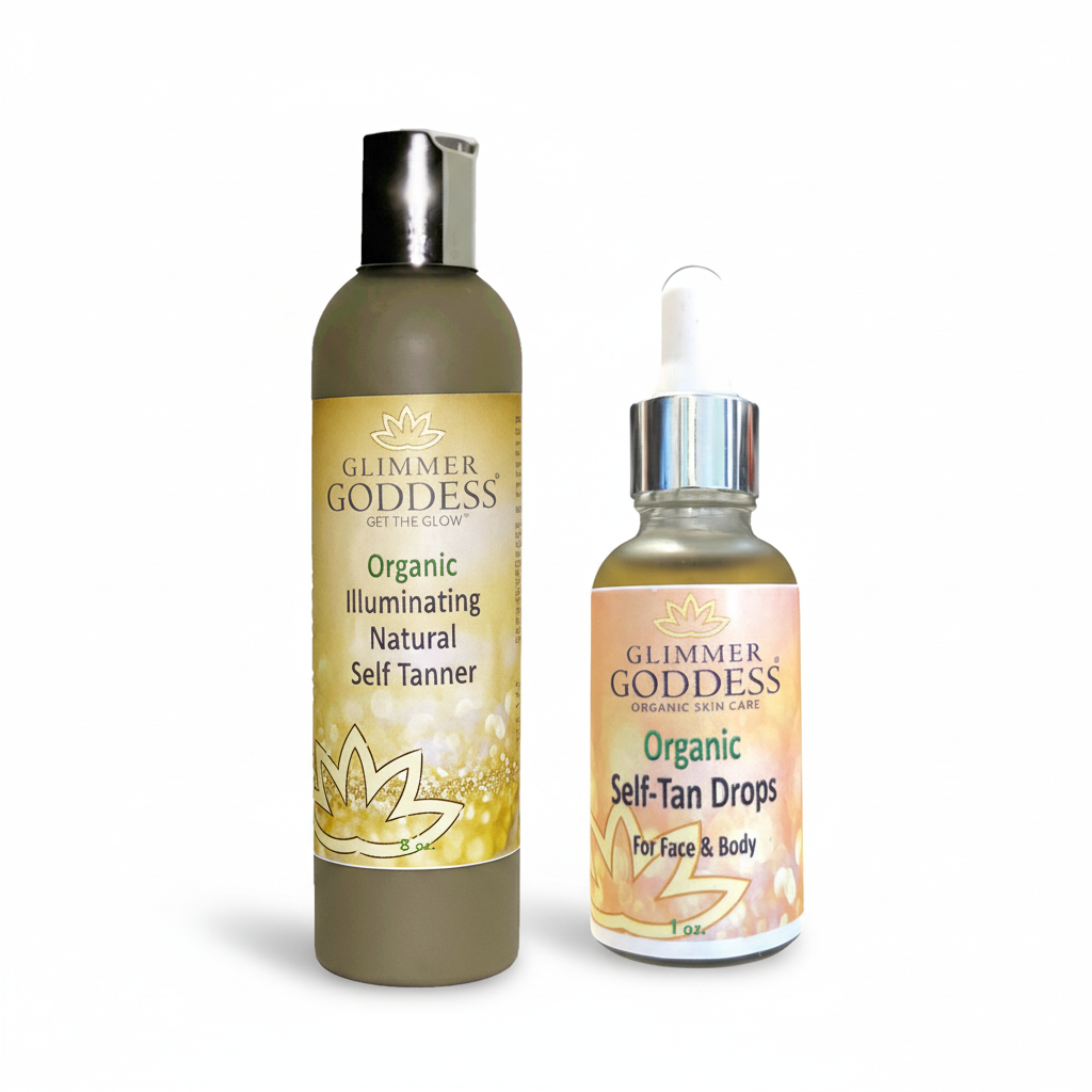 Organic Self Tanner & Self Tan Drops Bundle – Natural Sunless Tanning Kit