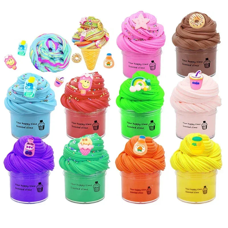 12 piece butter slime set, party gifts, prizes, puzzle toys, stress relief toy 50ml, birthday gifts for children boys and girls