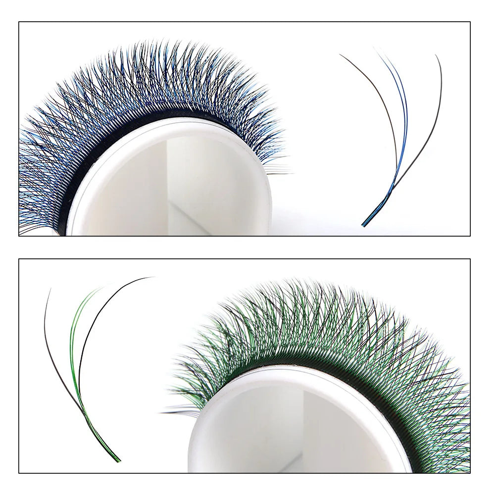 Befer Beauty Purple Pink Blue Colored 3D W Lashes Extension 8-13mm Green Colorful Eyelash Extensions Professional Lash Supplies