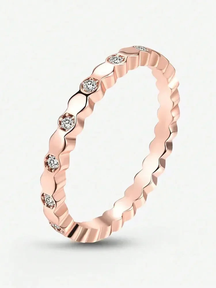 925 Sterling Silver Vintage Geometric Shape Zircon Rings For Women Gift Match Daily Party High Quality Fine Jewelry Accessories