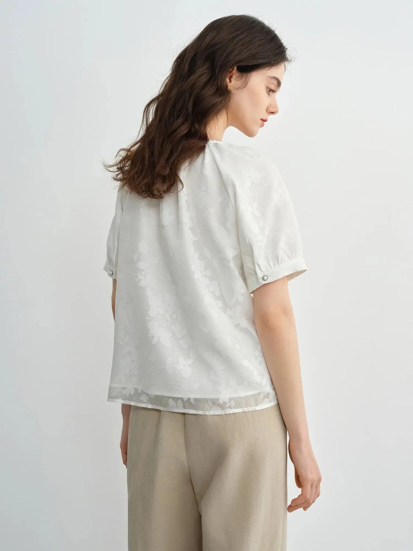 Breathable Cotton Blend Top for Chic Summer Office Wear