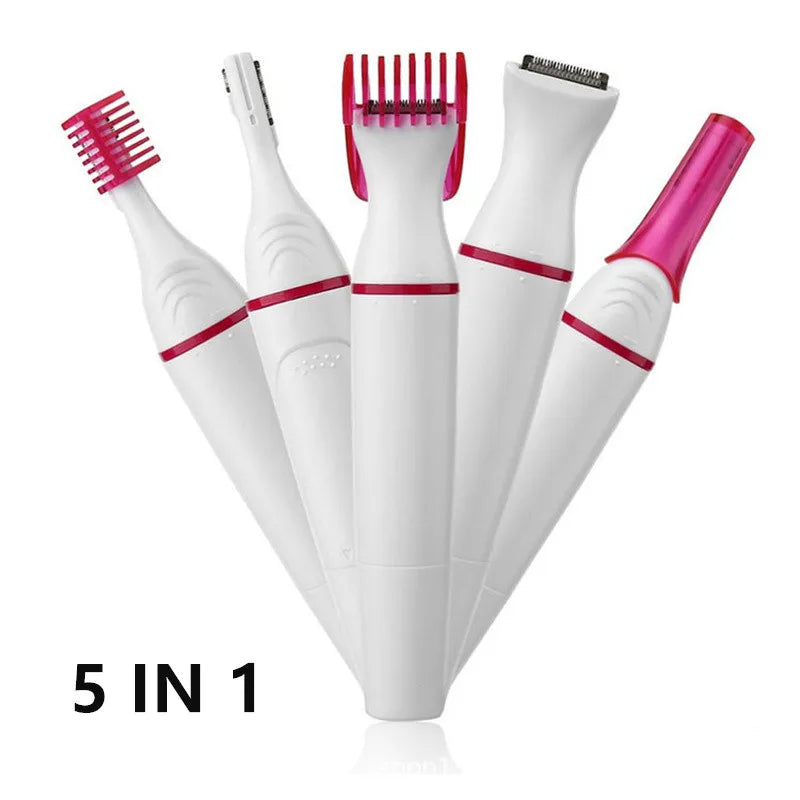 5-in-1 Electric Epilator for Women – Painless Hair Remover & Shaver