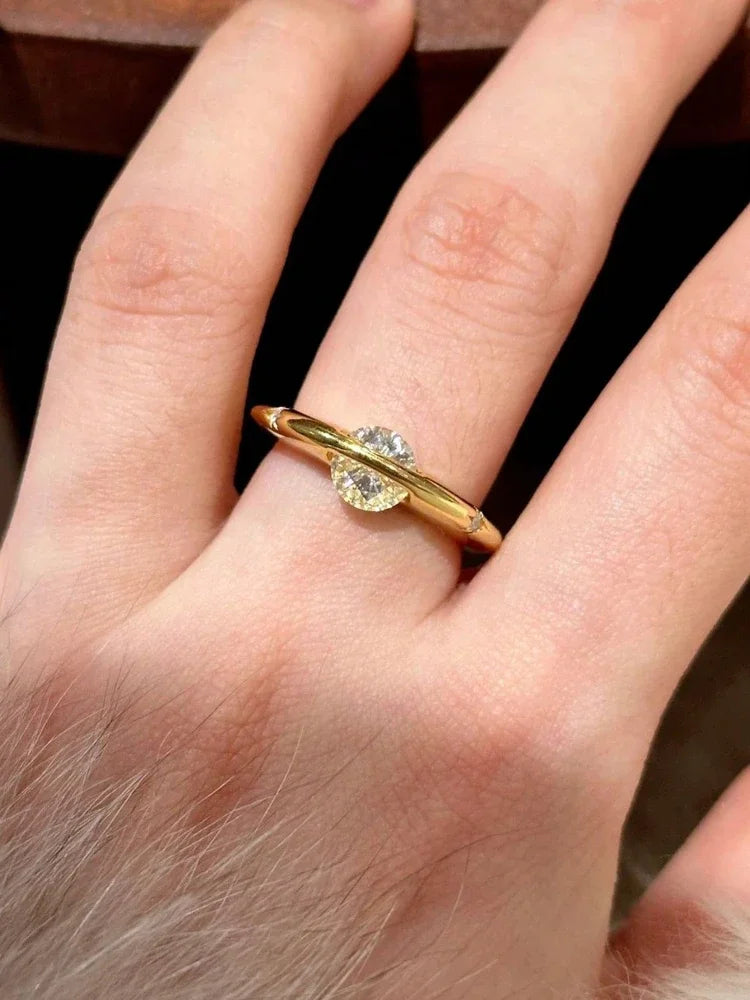 925 Sterling Silver Fashion Planet Around Advanced White Zircon Ring For Women Wedding Party Daily High Quality Fine Jewelry