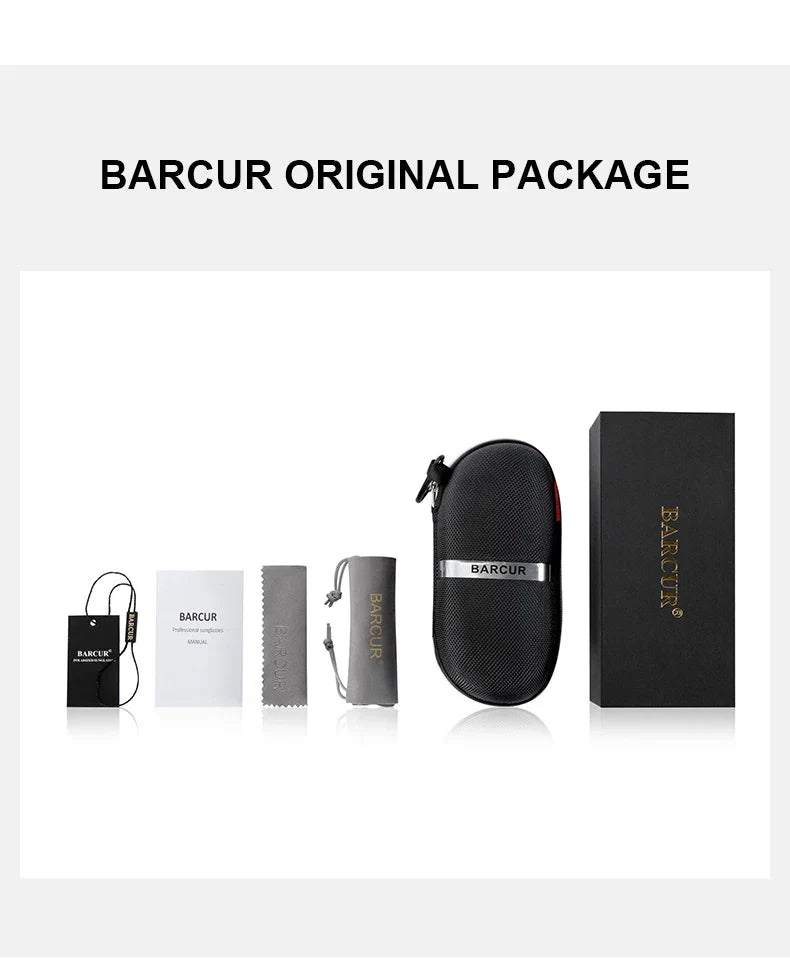BARCUR Sunglasses Men’s Original Rectangle Fashionable Business Sunglasses – Polarized UV400 Protection for Driving Hiking Sports and Casual Wear – Trendy Fashion Shades Oculos De Sol with Anti-Reflective TAC Lenses