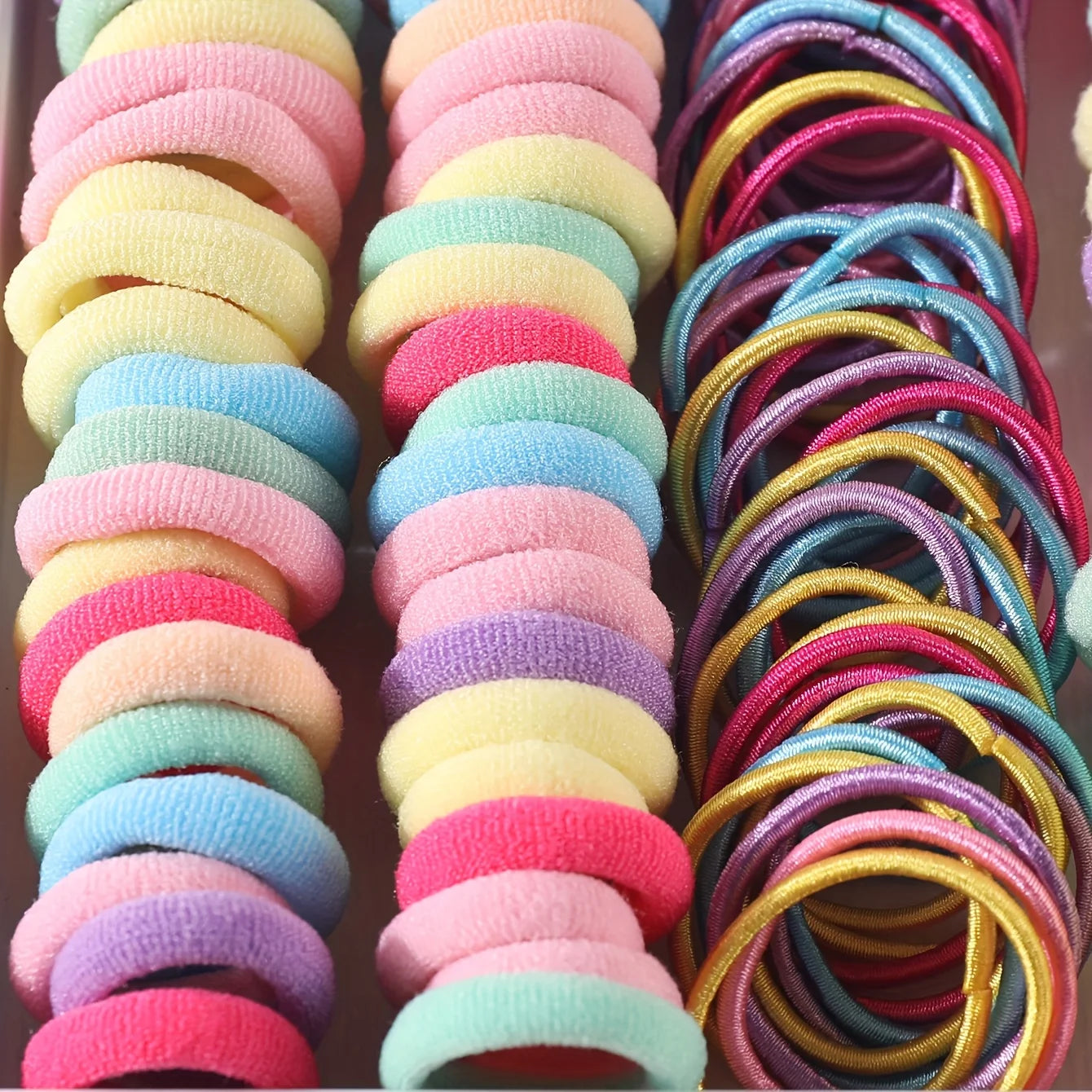 310pcs Hair Accessories Set for Women Colorful Elastic Hair Ties Printed Flowers Hair Bands Girls Sweet Rubber Bands Headbands