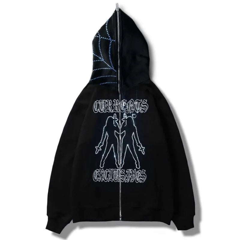 Skull Rhinestone Unisex Hoodie