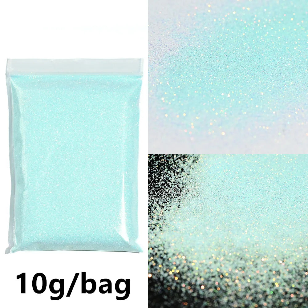 5g Laser Holographic Bulk Glitter Nail Shining Sparkly Pigment Loose Fine Glitter Reflective Gel Polish Accessories Nail Powder