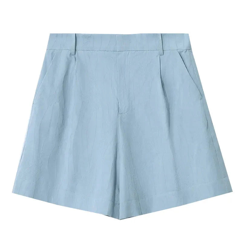 Women’s Cotton Wide-Leg Shorts Casual Jacquard