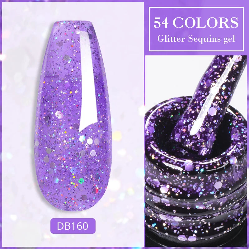 7ml Champagne Gold Sliver Reflective Nail Gel Polish Sparkling Shining Glitter Pink Red Nail Supplies Semi Permanent Gel Varnish