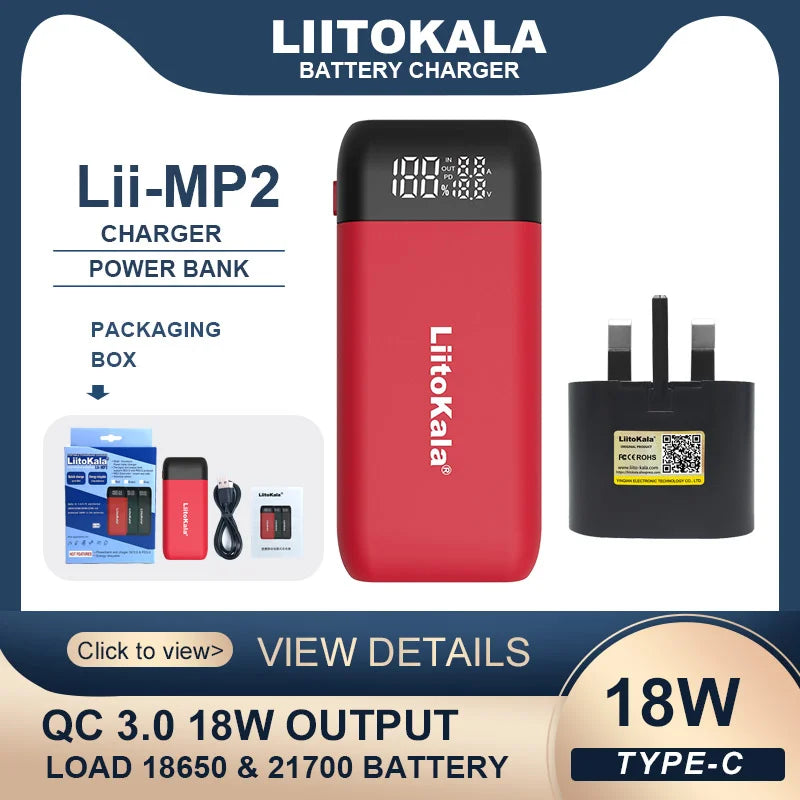 LiitoKala Lii-MP2 Battery Charger & Power Bank-11