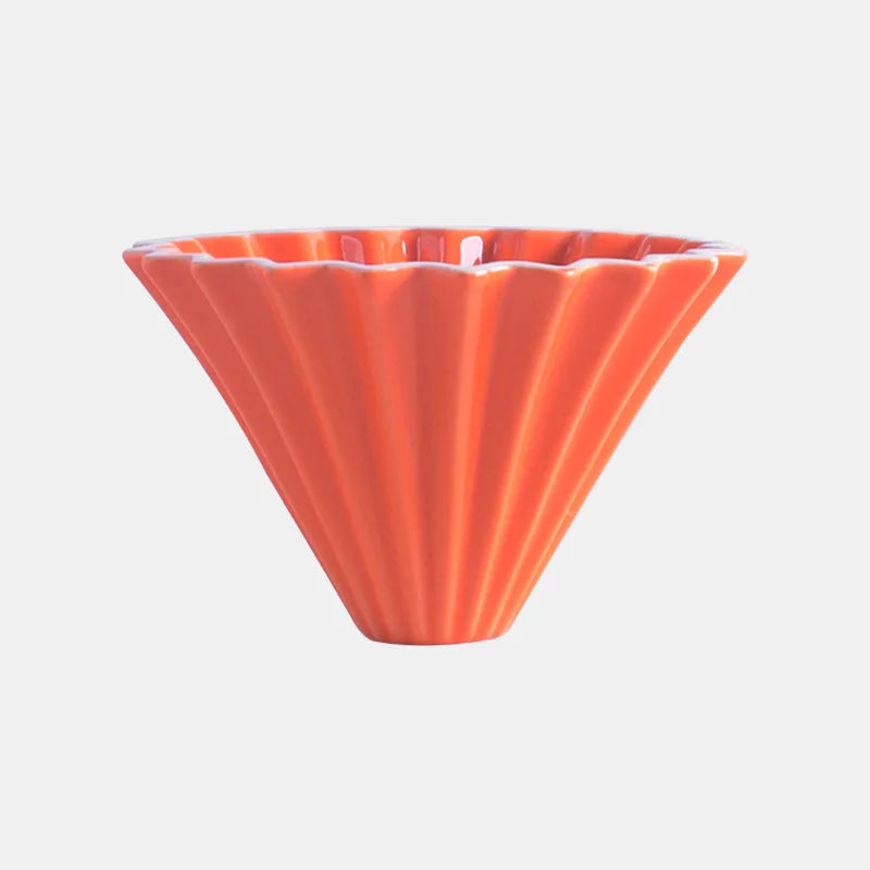 StepUp Coffee Origami Ceramic Pour Over Dripper, Handmade Cone Brewer-7