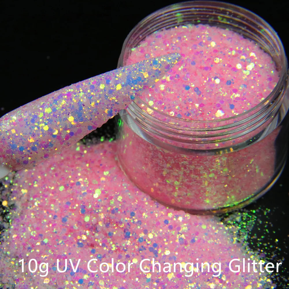 5g Laser Holographic Bulk Glitter Nail Shining Sparkly Pigment Loose Fine Glitter Reflective Gel Polish Accessories Nail Powder