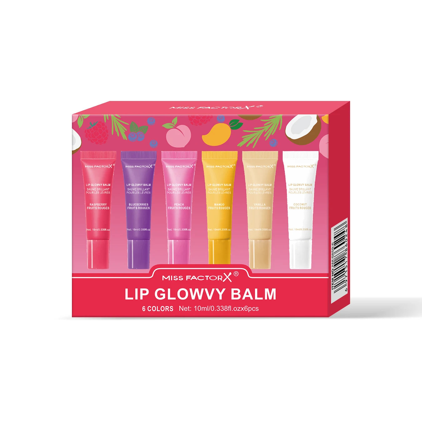 Miss FactorX Lip Gloss Gift Set - 6 Colors Long-Lasting, Moisturizing Gloss Tubes