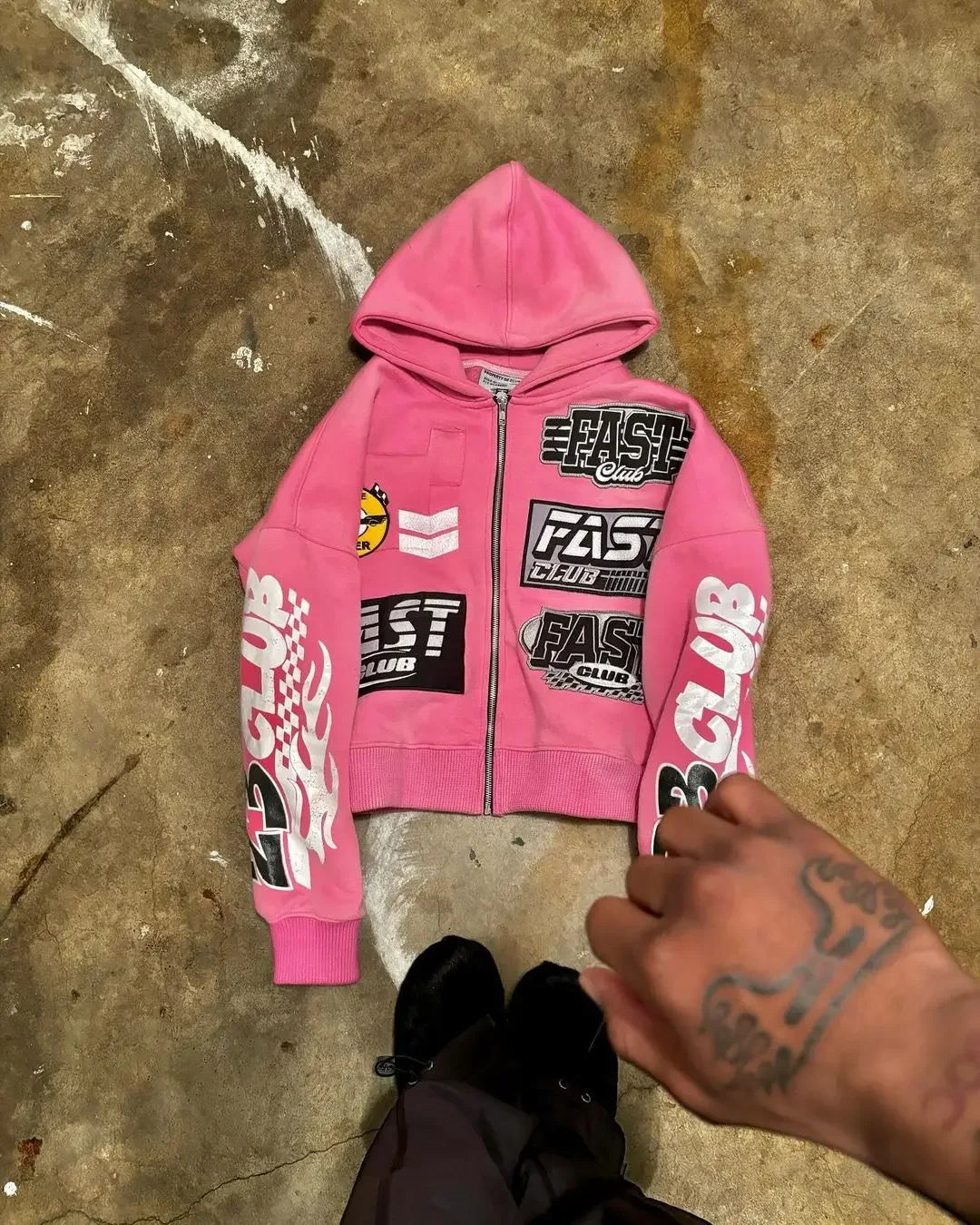Street clothing retro pattern printed loose fitting men hoodie Gothic rock Harajuku men and women sportswear zippered hoodie