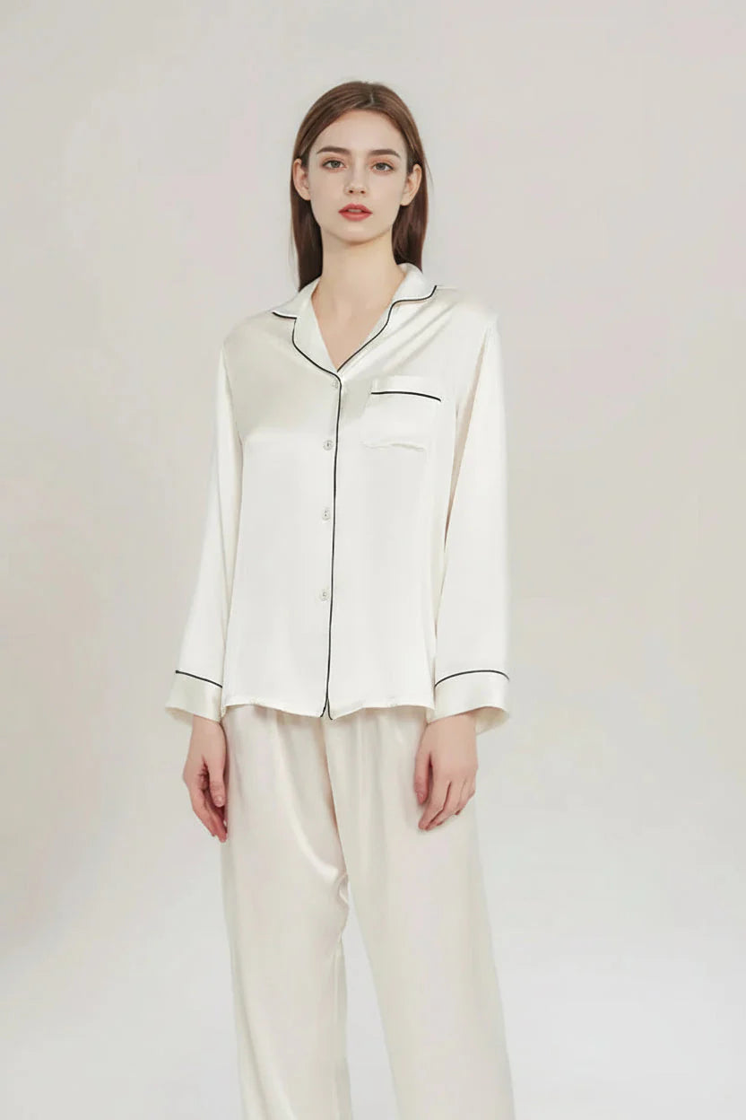 Women’s Mulberry Silk Pajama Set Long Sleeve Summer