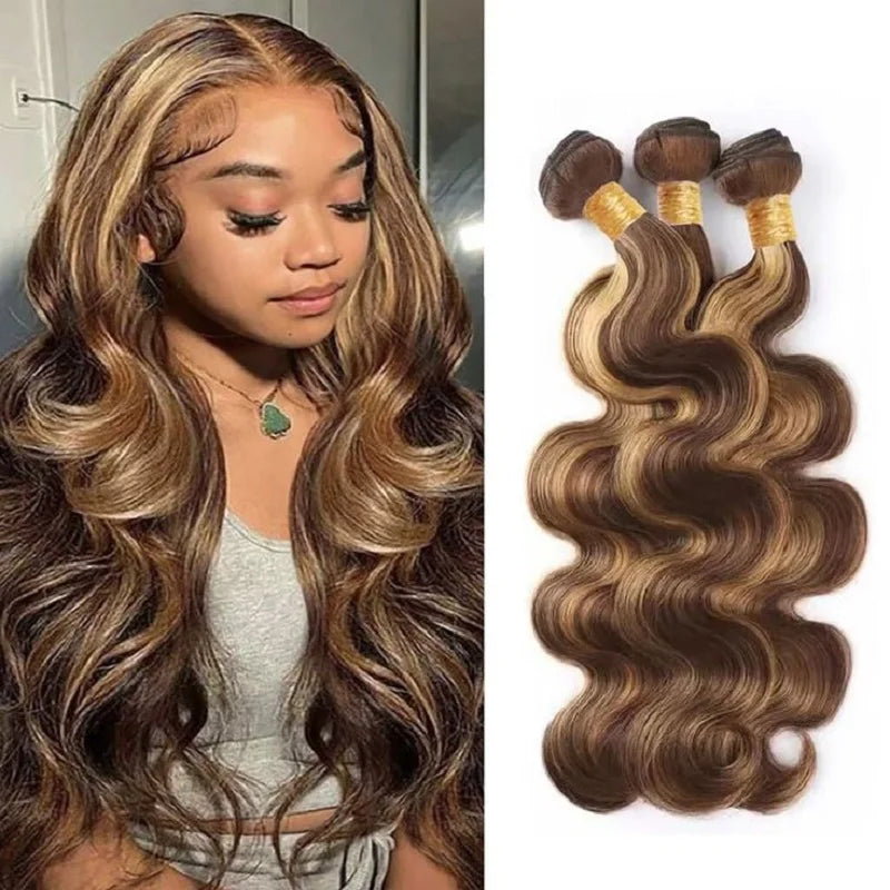 14A Highlight Bundles Human Hair 100% Unprocessed Brazilian Ombre Body Wave Bundles Raw Hair Bundle Weave Extensions Deals