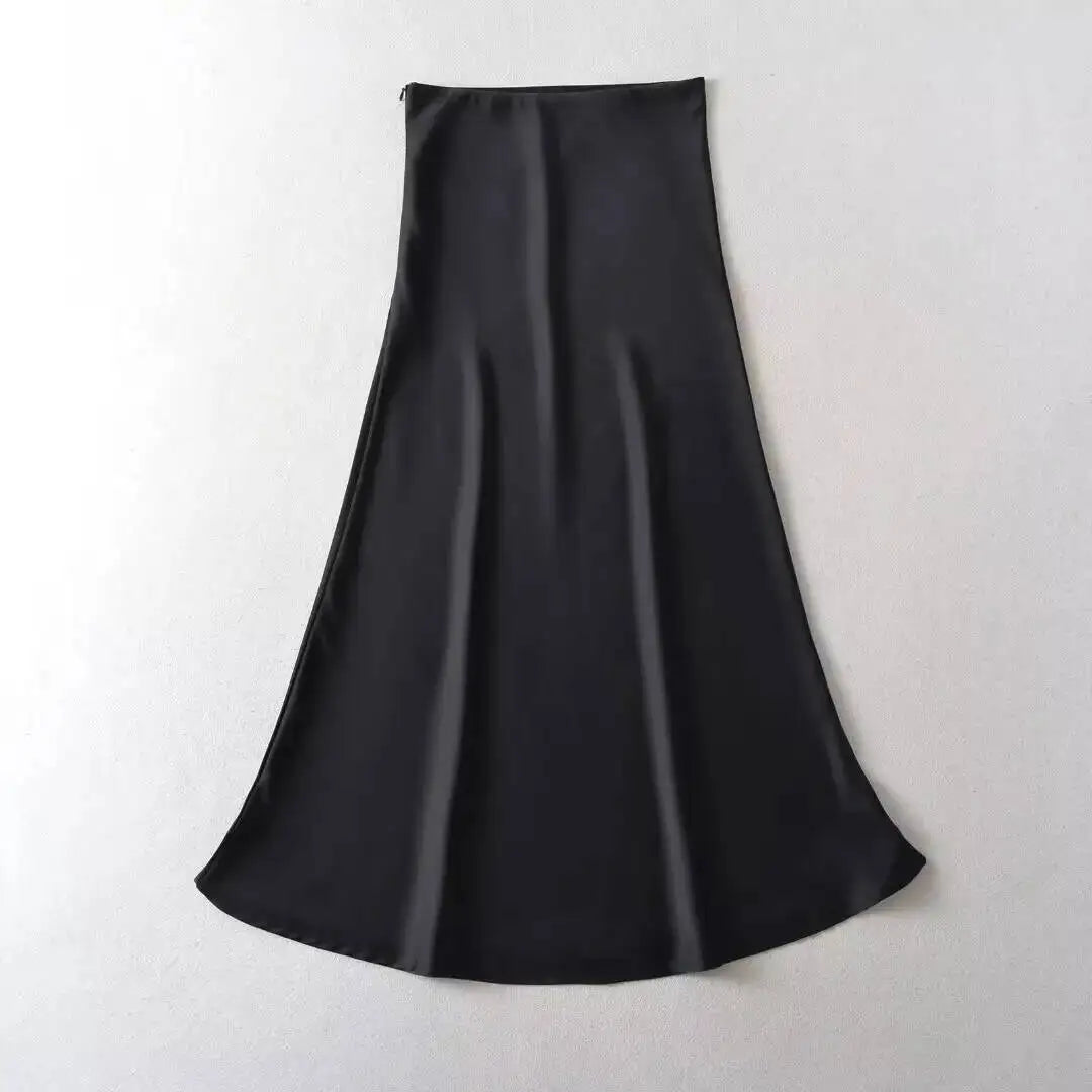 2026 Summer New High Waist Wrap Hip Slim Half Length Skirt Women Design Sense Niche Leisure Solid A-line Fishtail Skirt V38V