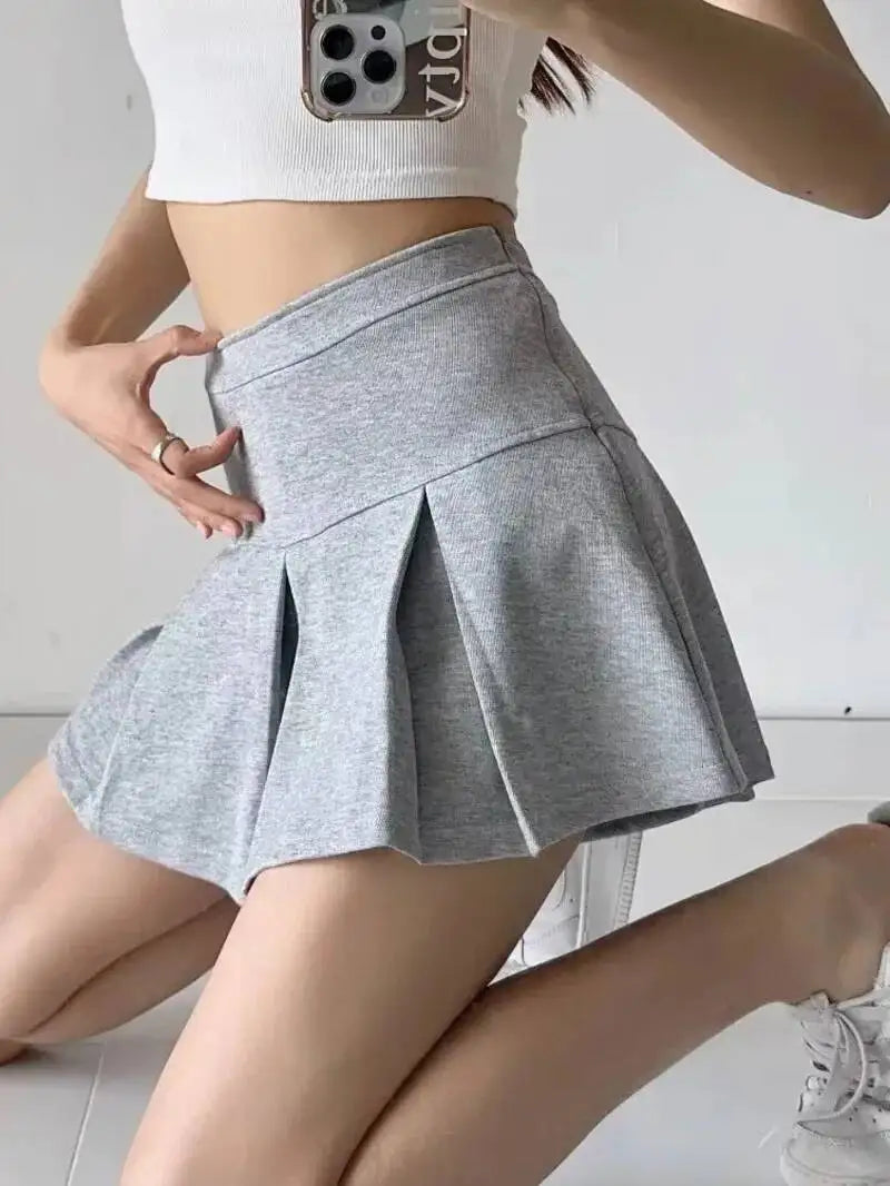 2026 Spring/summer New High Waisted Sporty Style Pleated Skirt Women Spicy Girl Casual Versatile Wrap Hip Short Skirt EJQ2