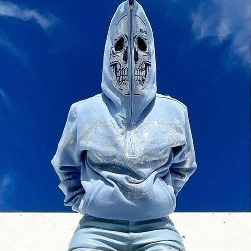 Skull Rhinestone Unisex Hoodie