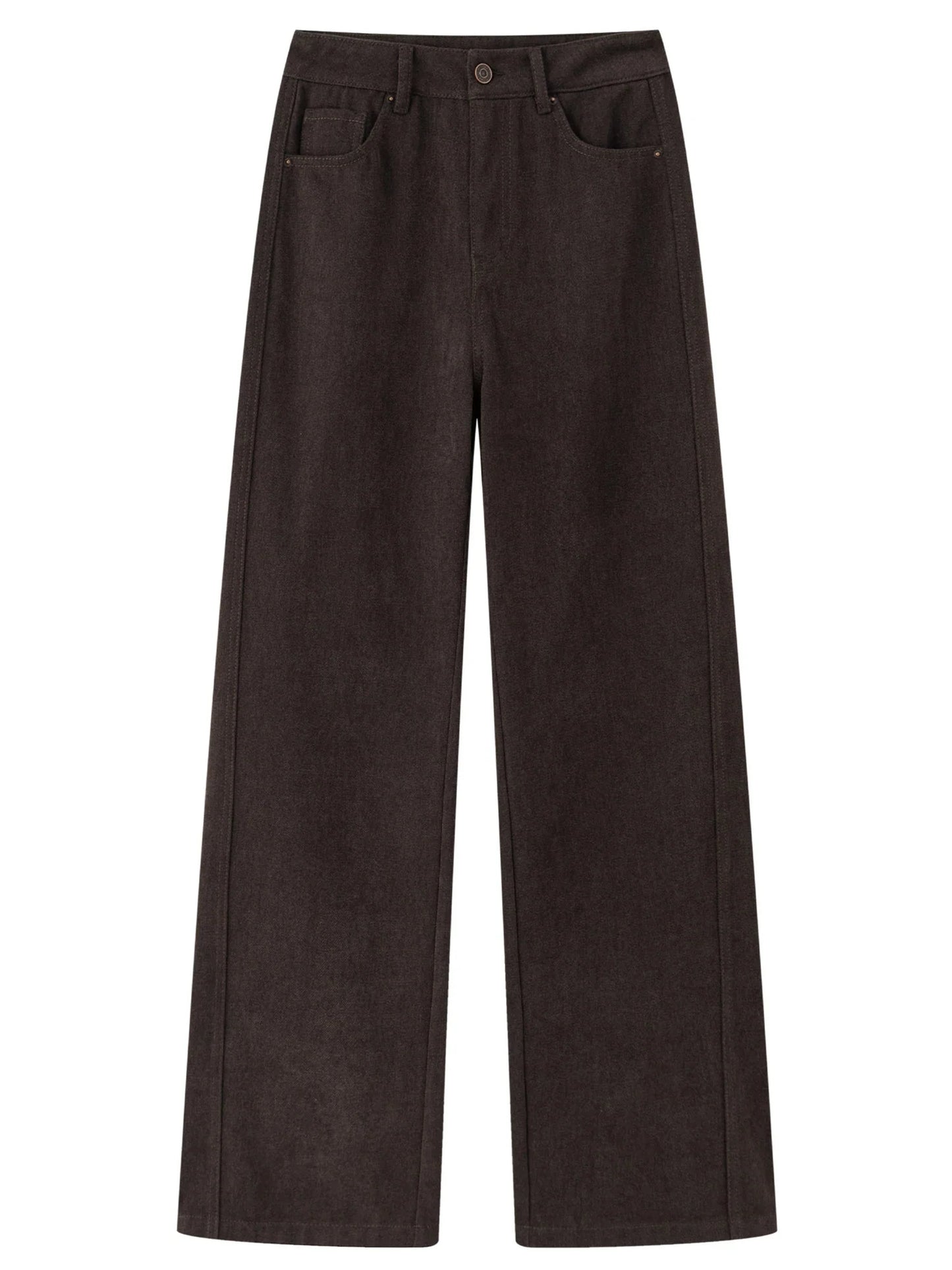 High Waist Wide Leg Pants Winter Office Trousers