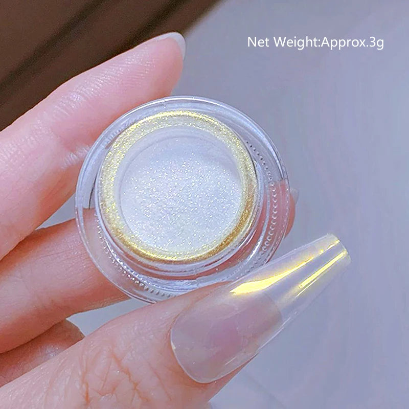 1Box Moonlight Nail Powder Silver Fine Glitter Metallic Effect Pigment UV Gel Polish Dust Aurora Nail Decorations