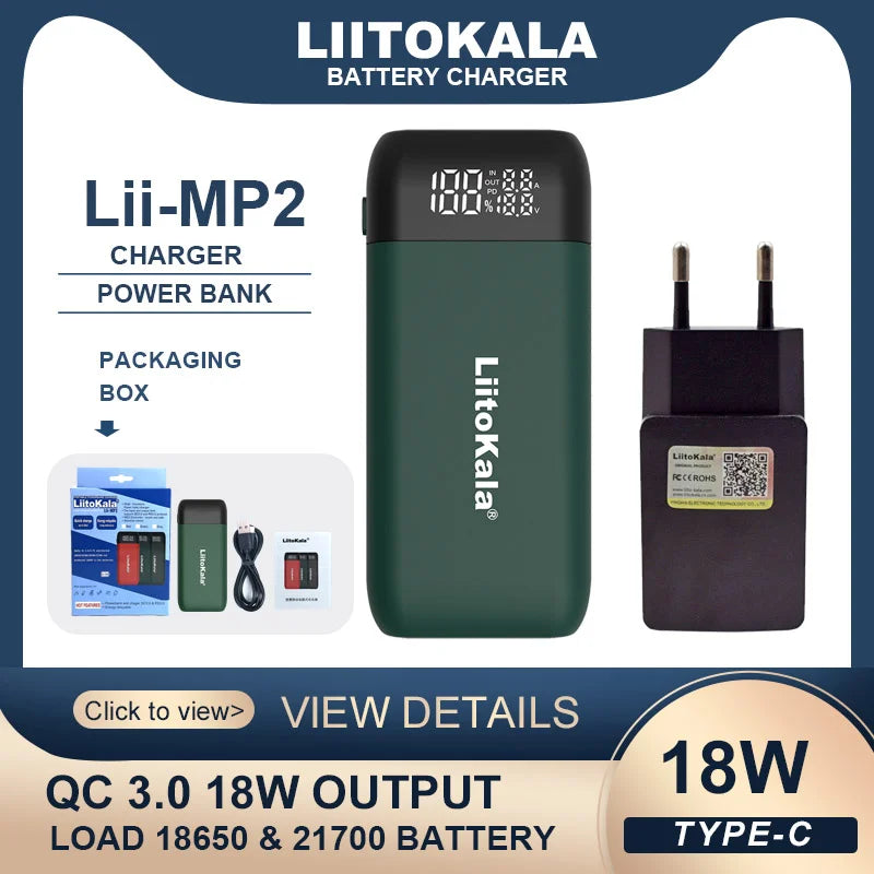 LiitoKala Lii-MP2 Battery Charger & Power Bank-5