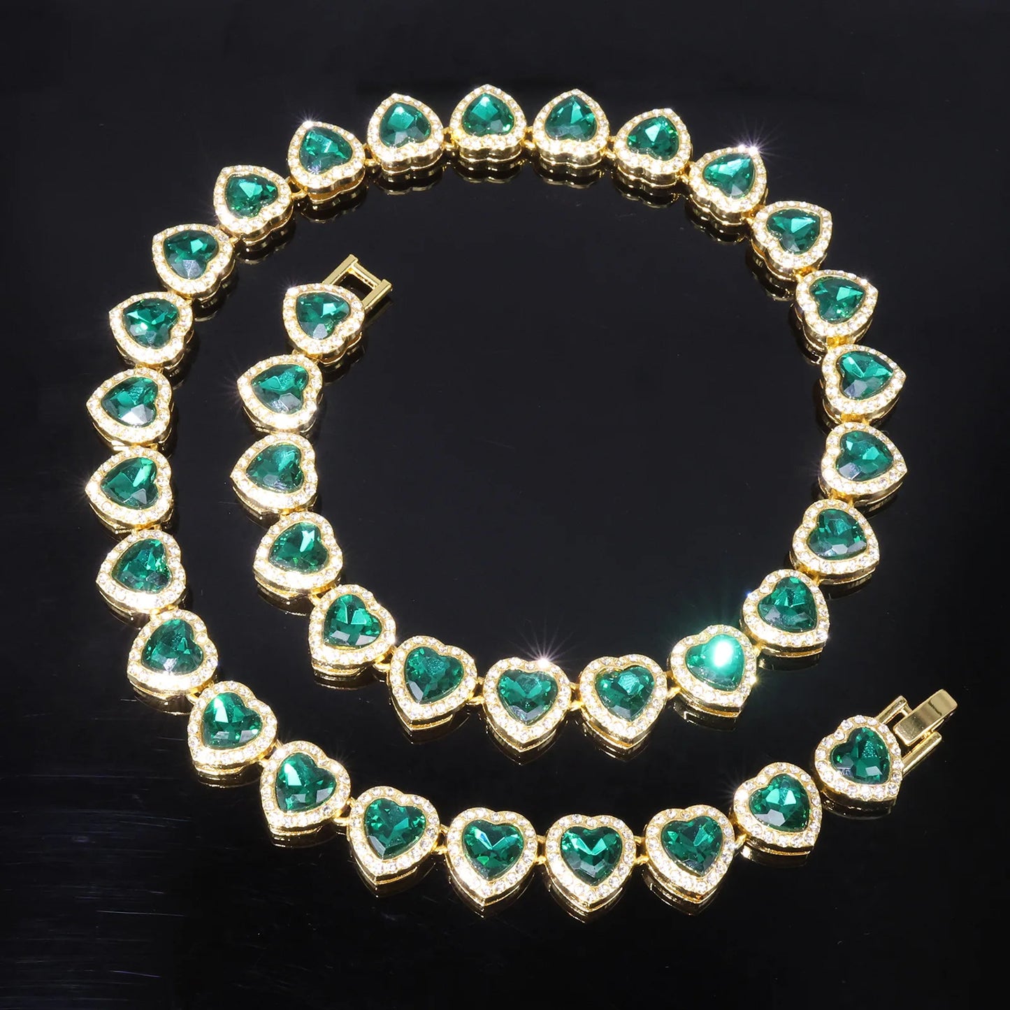 Luxurious And Exquisite Heart-shaped Diamond-set Stainless Steel Necklace For Everyday Matching Fashionable Jewelry