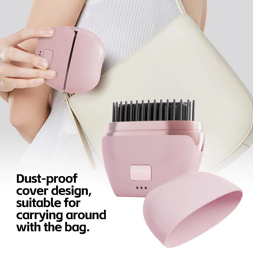 Hair Comb Rechargeable Temperature Adjustable Dual-purpose Hair Straightener Wireless Straight Curling Iron Hair Styling Tool