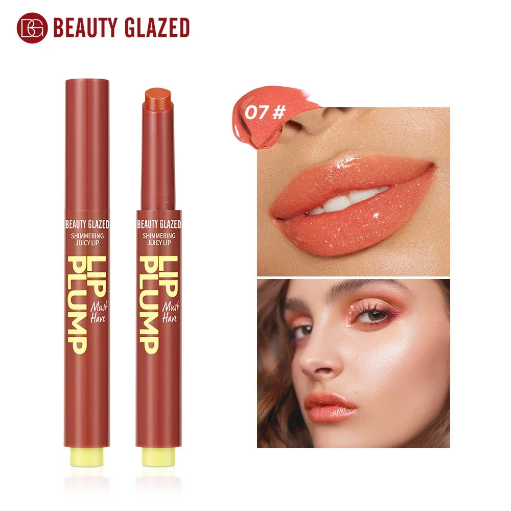 12 Color Beauty Glazed Shimmering Juicy Lipstick Set Moisturizing Nourishing Lip Plump for Women Girl's Gift Juicy Lip Makeup