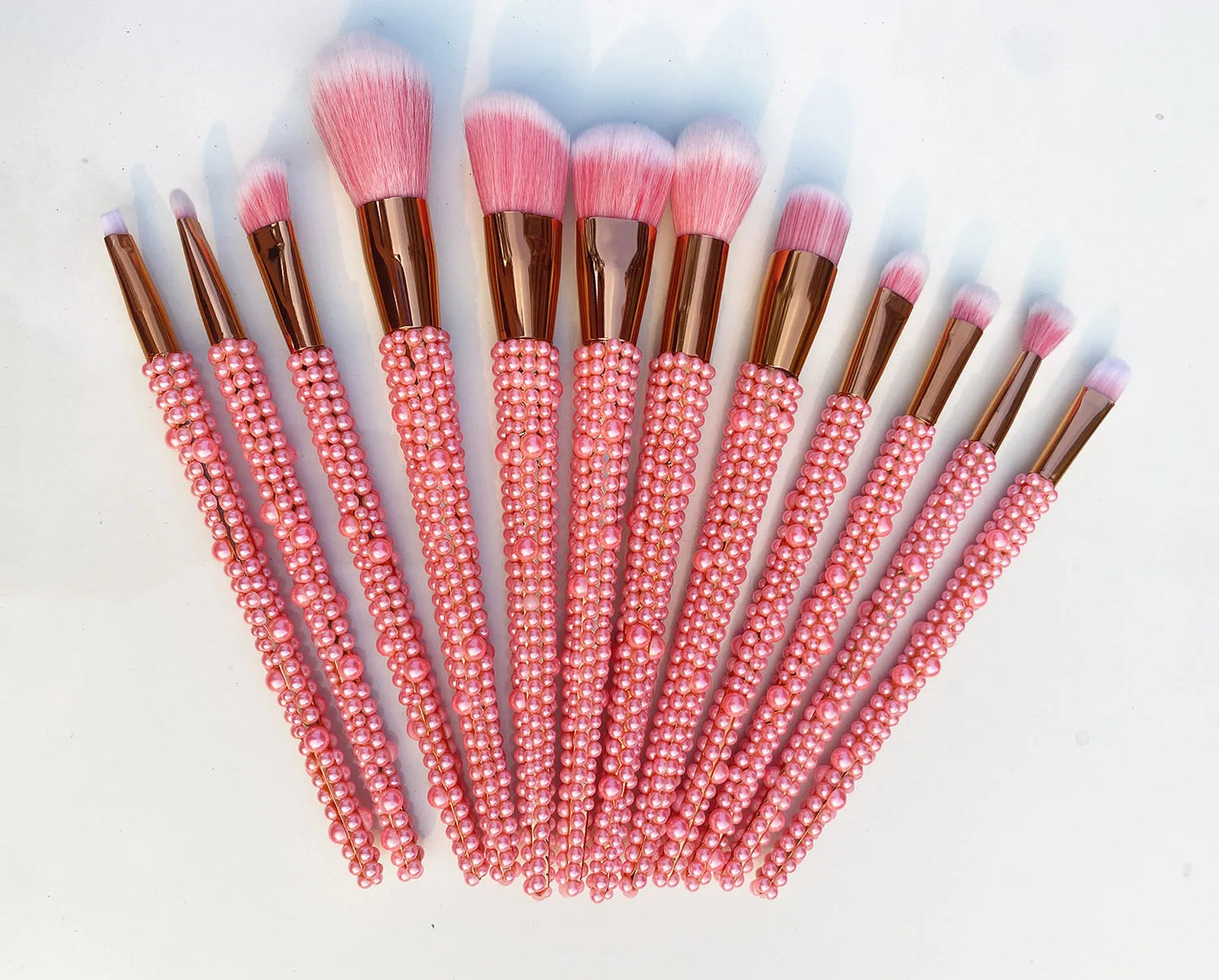 12Pcs/set Diamond-studded Makeup Brushes Gems Makeup Beauty Tools Full Diamond Loose Powder Foundation Concealer Brush Bling