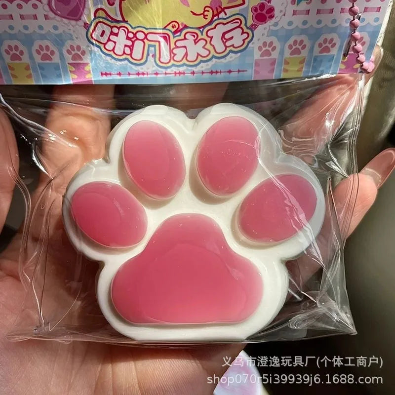 Rainbow Cat Paw Squishy Toy | Three Color Slow Rebound Stress Relief Fidget Toy