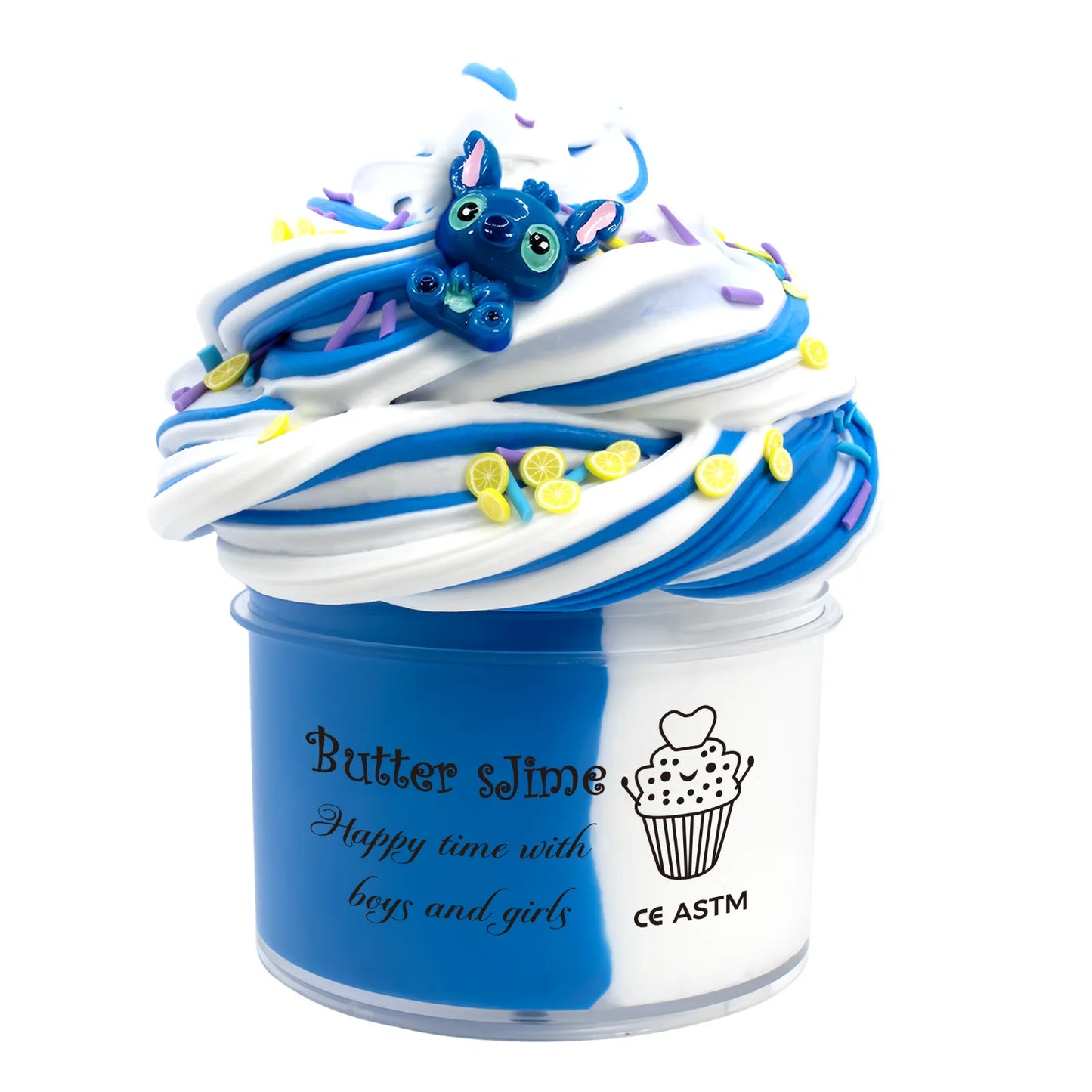 70ml Butter Fluffy Slime Kit Fruit Bicolor Slime Super Soft Non-Sticky and Scented for Kids Ideal Birthday Party Favor Gift