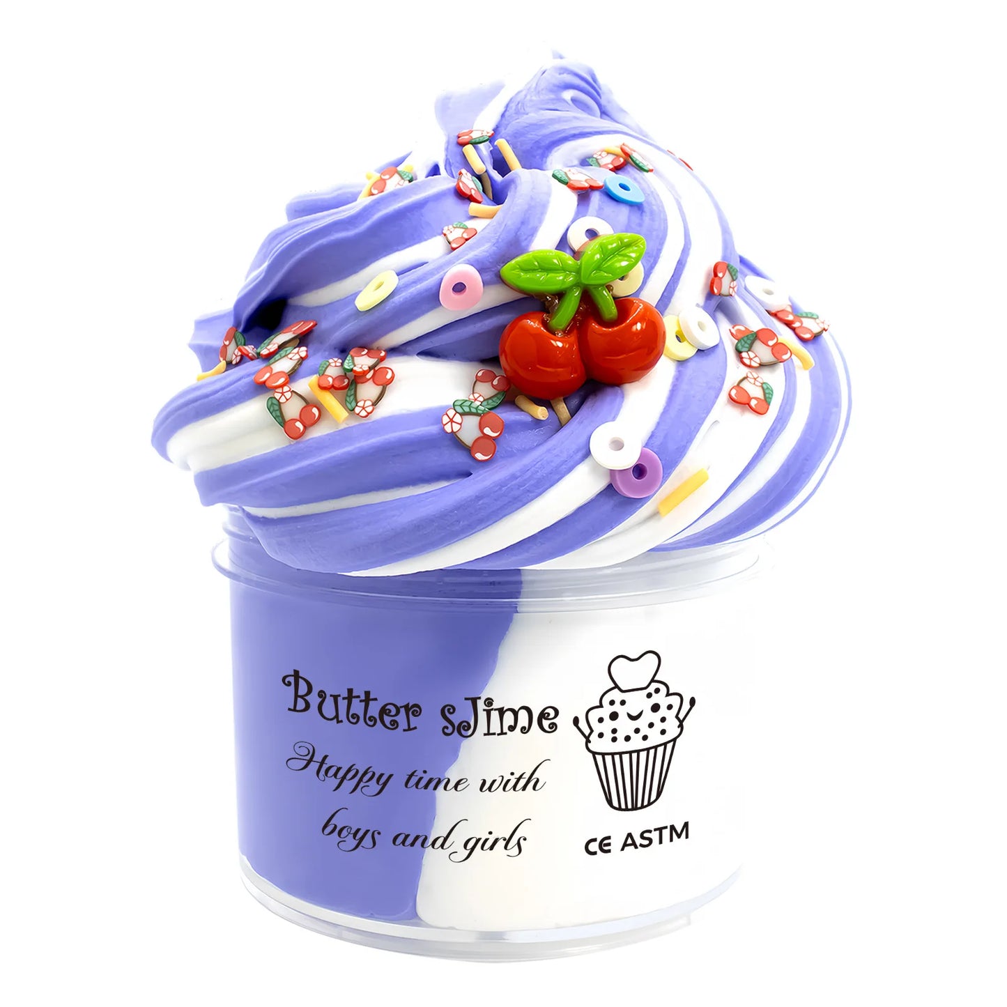 70ml Butter Fluffy Slime Kit Fruit Bicolor Slime Super Soft Non-Sticky and Scented for Kids Ideal Birthday Party Favor Gift