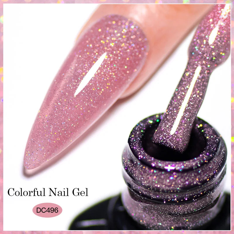 7ml Glitter Reflective Gel Nail Polish Sparkling Soak Off UV LED Gold Silver Black Pink Gel Polish Starter Kit For Home Salon