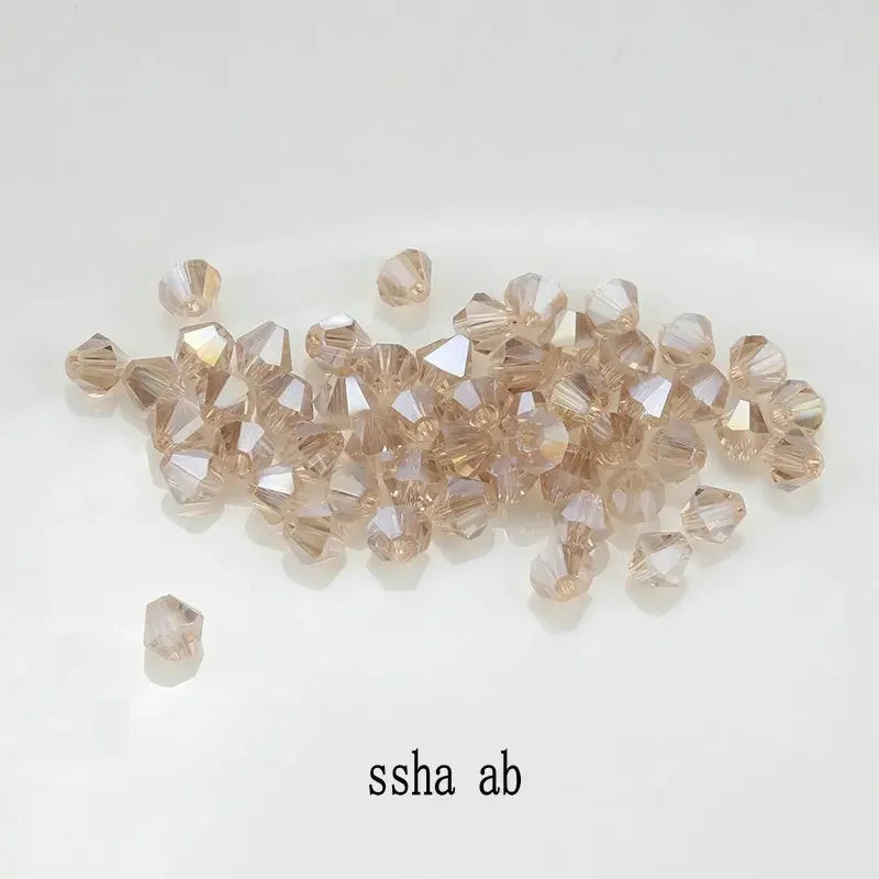 200pcs Glass Bicone Beads 4mm Crystal Beads Jewelry Making Supply for DIY Projects, Bracelets, Necklaces, Earrings