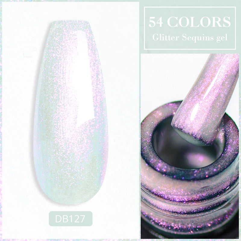 Mtssii 7ml Neon Snowflake Gel Nail Polish Fluorescent Gel UV LED Semi Permanent Glitter Snow Sequins Nails Art Design Varnishes