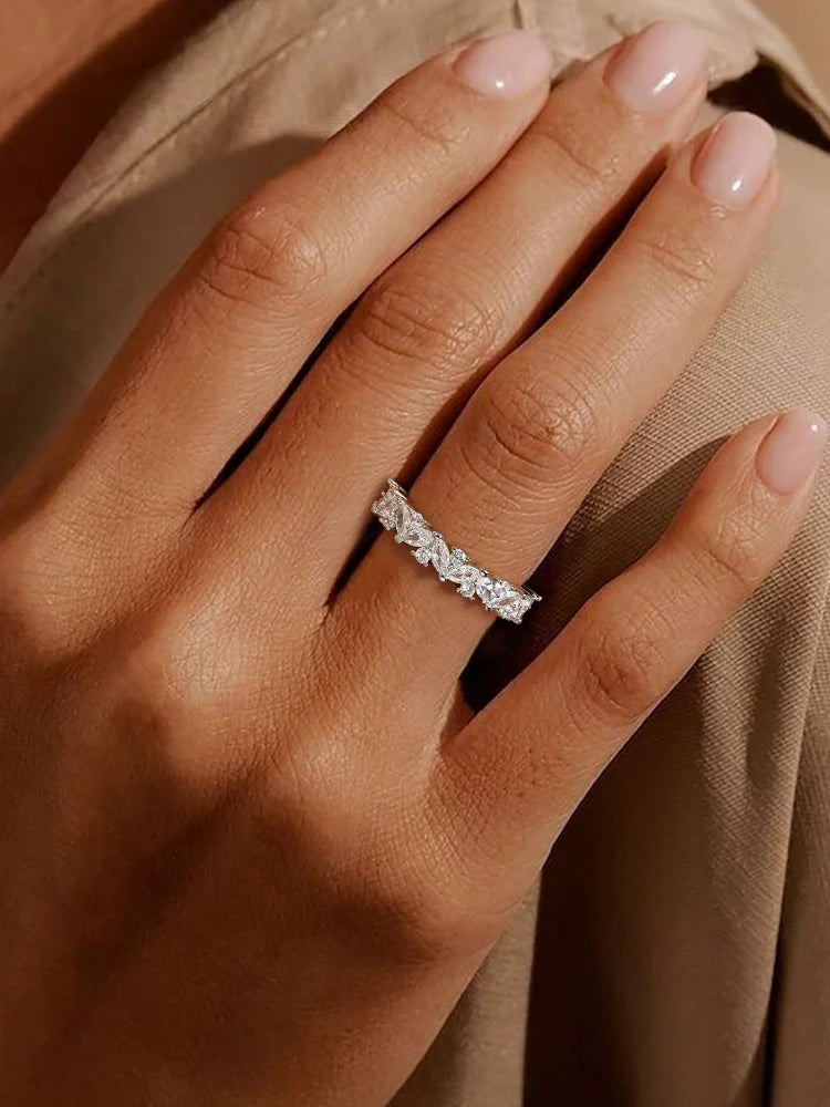 925 Sterling Silver Shiny Personalized Full Mariquesa Zircon Ring For Women Engagement Wedding Luxury High Quality Jewelry