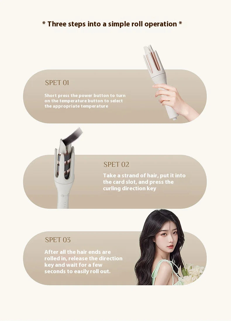 The electric curling iron does not damage the hair. The portable curling iron can create big waves comfortably and safely.